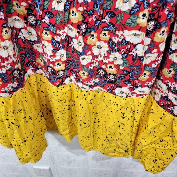 Suzanne Betro NWT Vibrant Floral Babydoll Tunic Short sleeve Top Size 2X - Picture 5 of 7